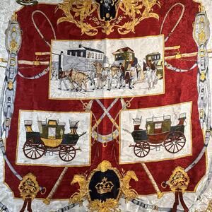 Foulard 100% Pure Silk Vintage Woman Paolo Mazzanti 34x34in Equestrian Old Money